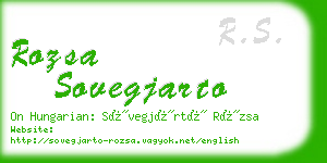 rozsa sovegjarto business card